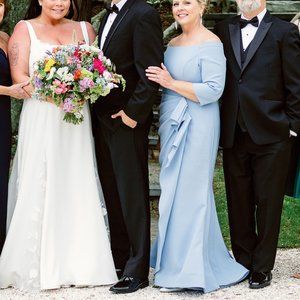 JOVANI mother of the groom gown/altered size 18/light blue